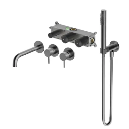 Wall Mounted Brushed Nickel Bathtub Faucet With Shower