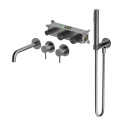Wall Mounted Brushed Nickel Bathtub Faucet With Shower