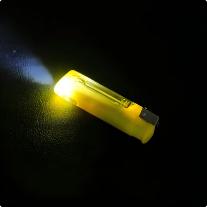 Isqueiro LED semitransparente com bloqueio de cores