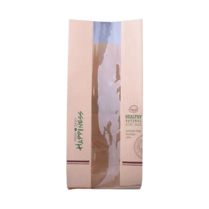 Flat Bottom Brown Paper Bread Bag With Window