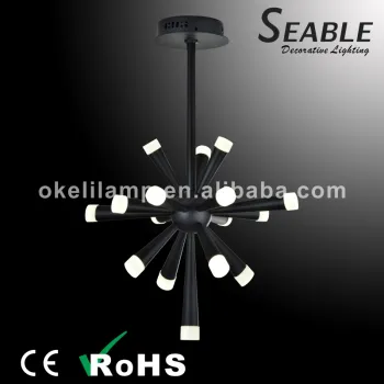 Factory indoor black color branch type iron and acrilic decarotive Ceiling light
