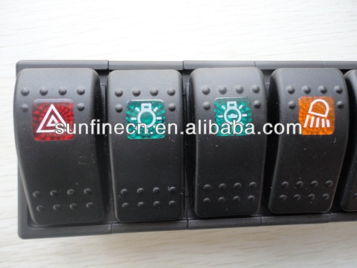 led waterproof rocker switch 3position 4pins 6pins 250V power switch light switch illuminated rocker switch