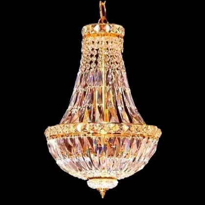 12 Lights Luxury Empire Style Traditional Crystal Golden Lamp - Antik Antique 20''