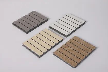 Fireproof grooved wood acoustical wall panel