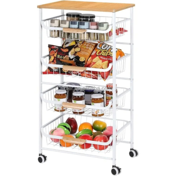 Multi Purpose Kitchen Cart with Drawers: 5-Layer Storage for Fruits and Vegetables including Onion and Potato Storage
