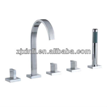 Tap bathtub kuningan berkualitas tinggi, Polandia dan Chrome Finish, Square Series