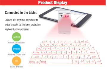 Universal Portable Wireless Bluetoothlaser Keyboard for Touch iPhone 5