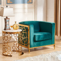 Velvet Single Chair Golden -Leted Nerezová pohovka