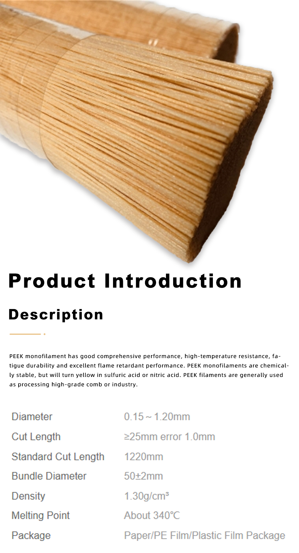 PEEK Filaments for Industrial Brush Making x