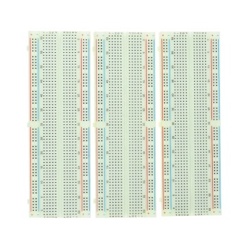 Breadboard senza saldatura MB-102 830 con linee rosse e blu (3-5A)