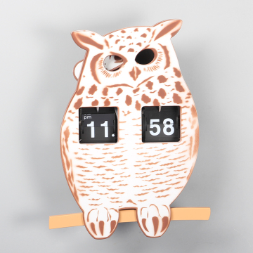 ABS Owl Flip Clock for Decor