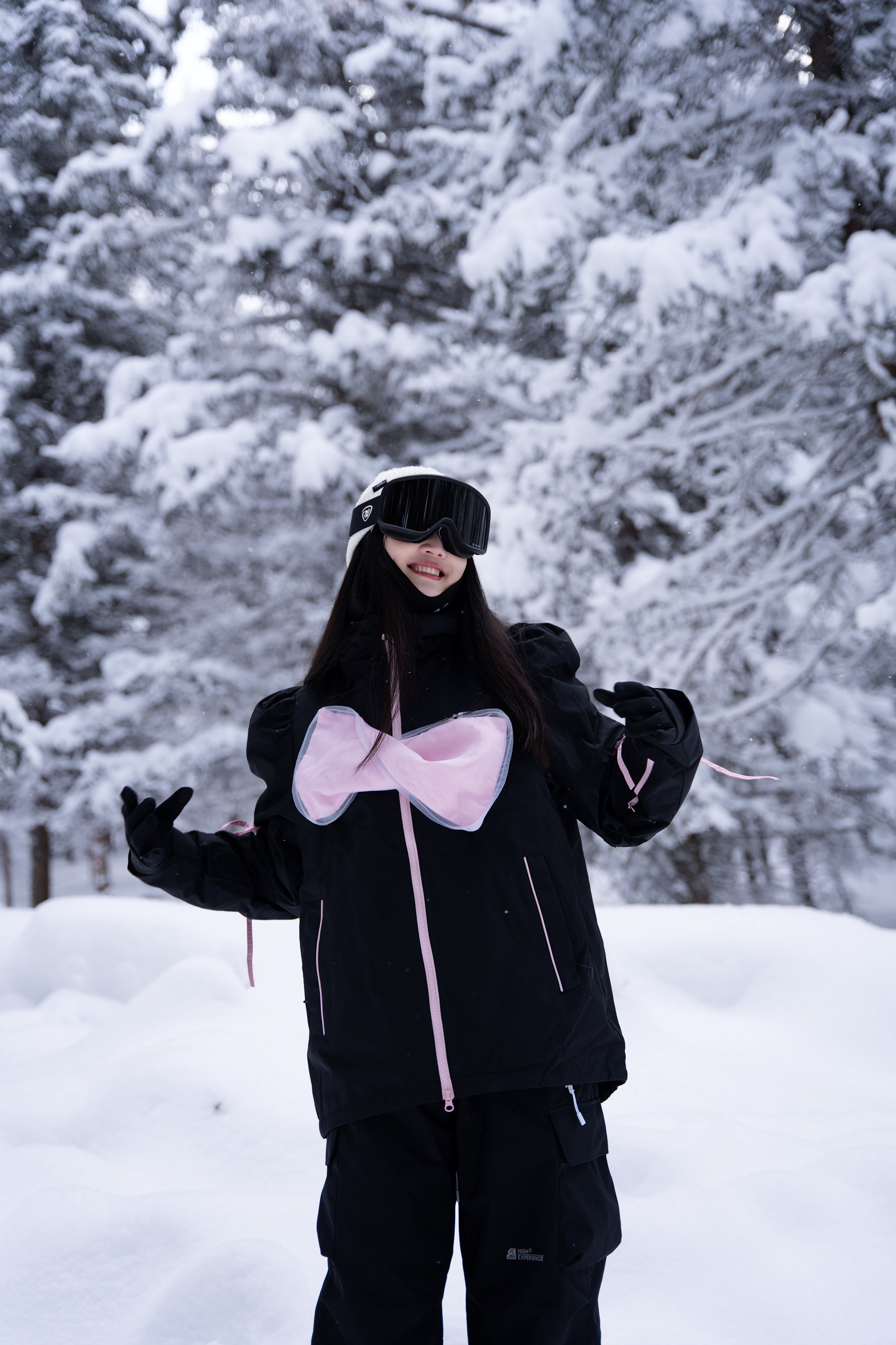 Women waterproof sweet single and double snowboard jacket