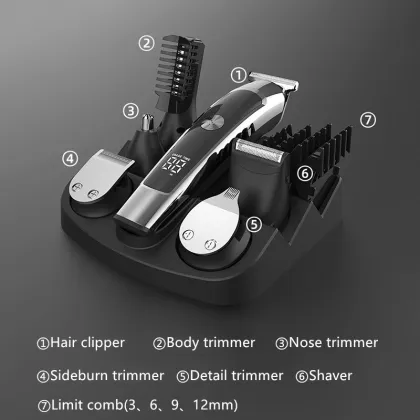 Waterproof Men's Cordless Electric Beard and Mustache Trimmer