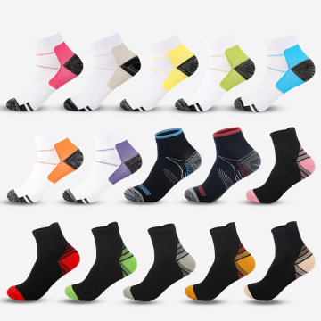 Unisex Black White Gray Running Gym Athletic Padded Ankle Compression Socks