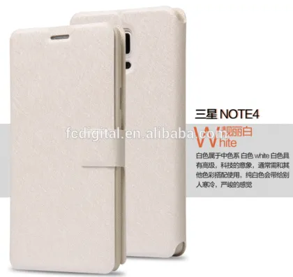 Cheapest Colorful Silk Wallet Flip case for Mobile phone Samsung Note4