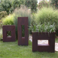 Pot di fiori decorazioni corten arrugginite