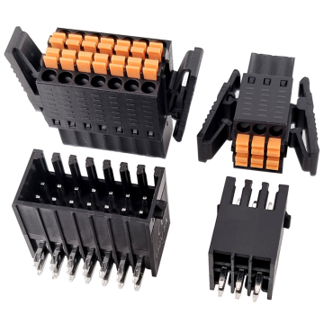 2.54mm Complete Dual-Row Spring PCB Terminal Set with Wing Lock Female Plug Straight Right-Angle Male Header