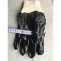 Black PVC sandy finish cotton lining gloves.knit wrist