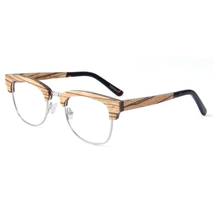 Metal Half Frame Wooden Optical Frame