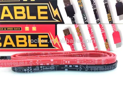 High quality 2.4A PCB board design micro usb cable flat usb cable for android mobile new noodle cable