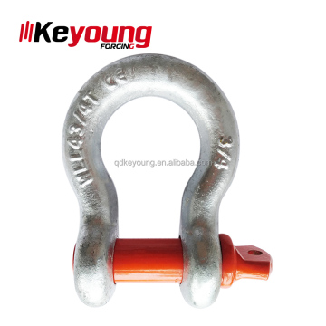 Keyoung China Factory Manufacturer Galvanized Drop Forged G209 Lifting Marine Screw Pin Bow Shackle