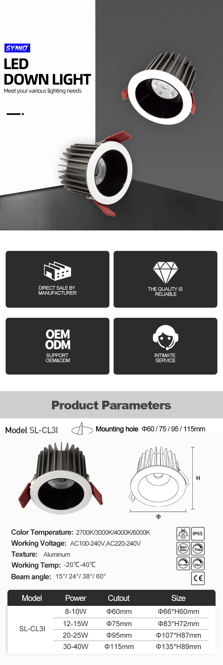Waterproof Ip65 Downlight