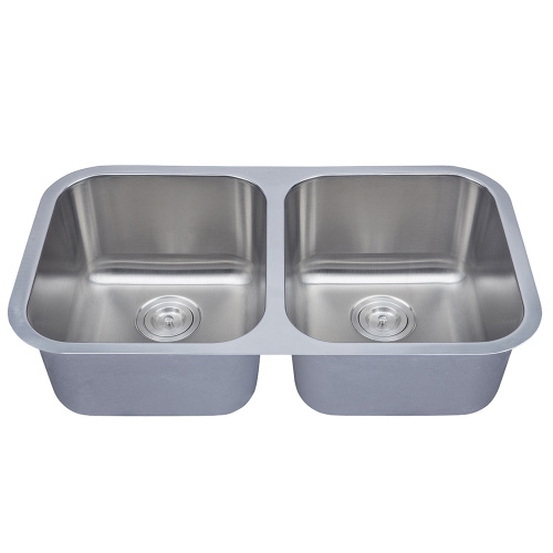 Undermount Double Bowl 18 Gauge Wastafel Stainless Steel