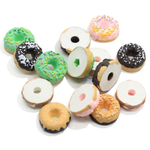 100Pcs Simulation Donuts Flatback Resin Cabochon Kawaii Miniature Food DIY Phone Case Decoration Scrapbooking Craft Supply