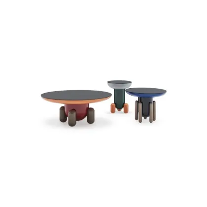 Round Silver Storage Nordic Coffee Table