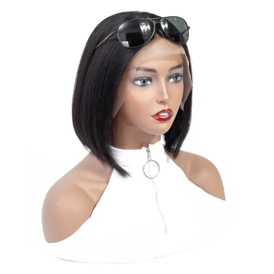 Yeswigs Wholesale Human Hair Lace Frontal Wig In Stock Short Bob Cut Straight Brazilian Hair Frontal Lace Bob Wigs Ready To Ship