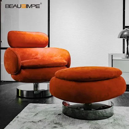 Contemporary Red Leather Lounge Chair