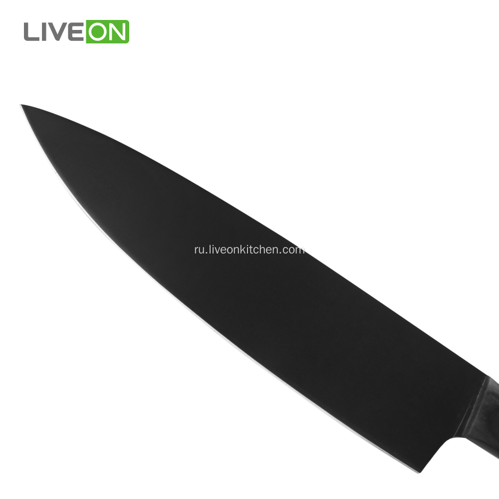 8-дюймовый черный кухонный деревянный нож шеф-повара