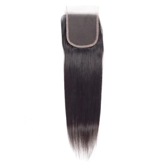 Brazilian Virgin Human Hair Silky Straight 4x4 Lace Closure