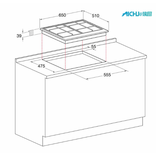 Utensílios de Cozinha em Aço Inoxidável 4 Queimador Cooktop