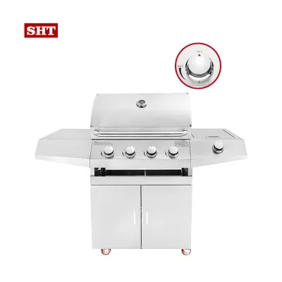 Low Budget DIY Outdoor Kitchen 4 Burner Infrared Gas Grill BBQ Grill Kit Flat Top Barbecue Grill
