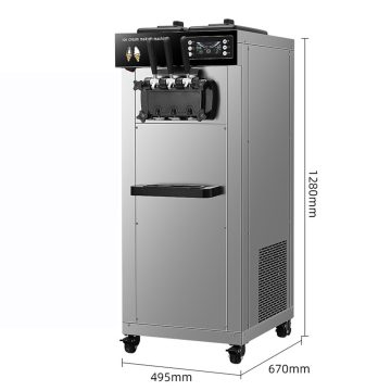 Automated Table Top Vertical 3 Mixed Flavors Soft Ice Cream Machine for Business