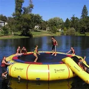 Pvc Tarpaulin Inflatable Water Trampoline Placed In Beach Park, Swimming Park, Hotels