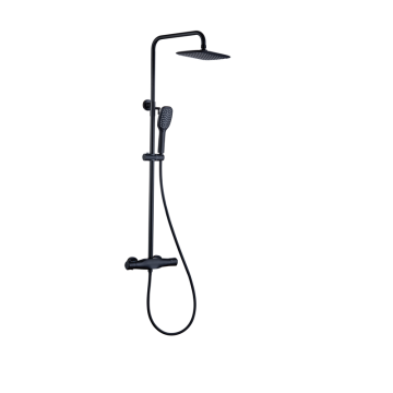Black 3 Way Rainfall Shower Set Tap