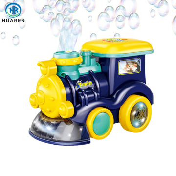 Chenghai Factory's Bump and Go Cartoon Character Blowing Bubble Toy Train with Lights and Sounds for Kids