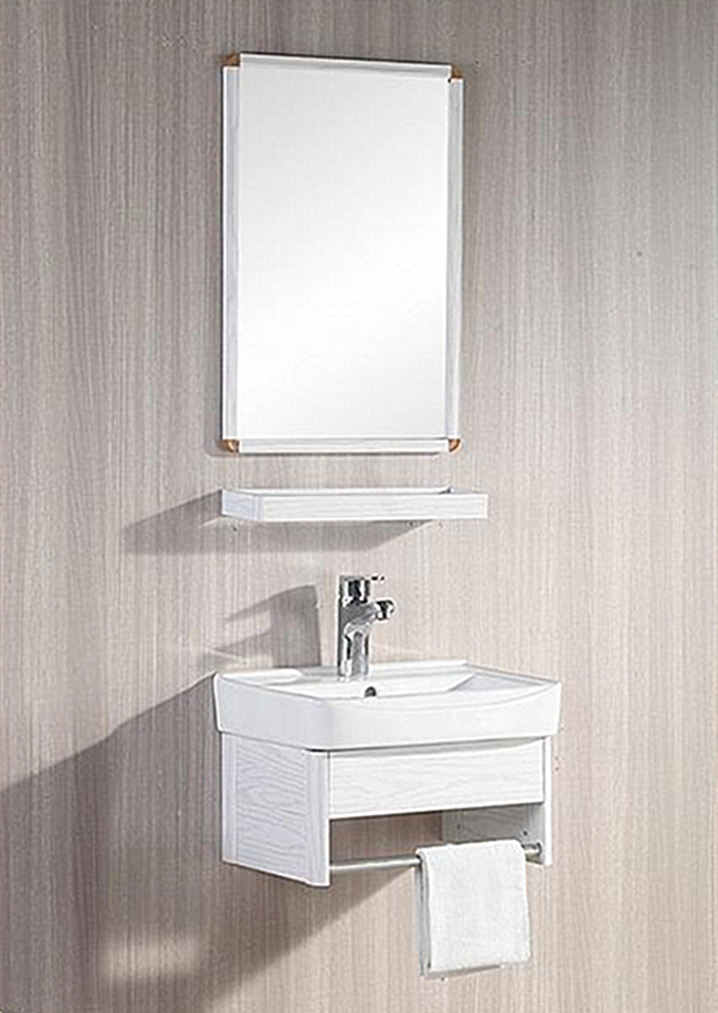 White Bathroom Corner Small Vanity Cabinet