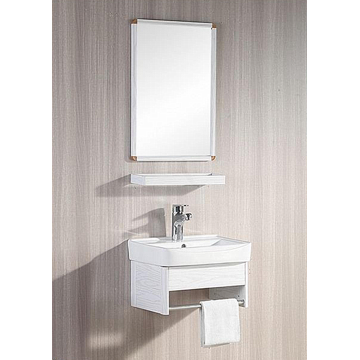 Coin de salle de bain blanc petite armoire de vanité