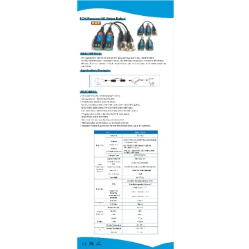 BNC à RJ45 Video Balun Converter CCTV VB219ph