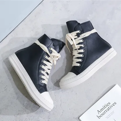 PU High Top Sneakers Shoes Ladies Vulcanized Footwear
