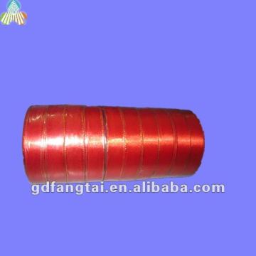 red satin ribbon flowers and decoration