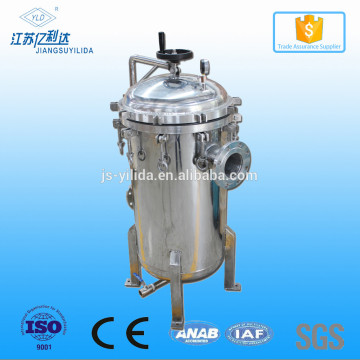 Liquid Filtration Sediment Removal SS 304/316L Bag Filter Housing