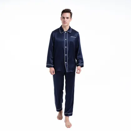 Men's Pajamas Pants Sets Silk 19 Momme Sleepwear