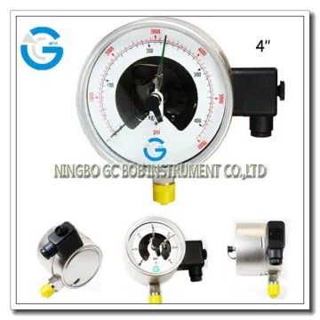 High quality 4 inch stainless steel electric pressure gauge with bottom mounting