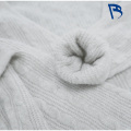 Pulover din tricot cablu cu decolteu în V caise bej