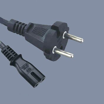 Cavo di alimentazione a 2 pin VDE standard europeo con connettore IEC320 C7