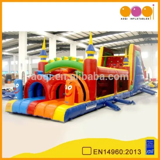 AOQI new products colourful paintball obstacl/obstacle course bouncy castle